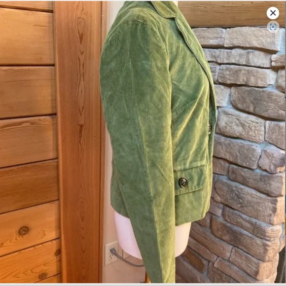 Talbots Green Corduroy Stretch Blazer - Picture 2 of 7